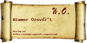Wimmer Ozsvát névjegykártya